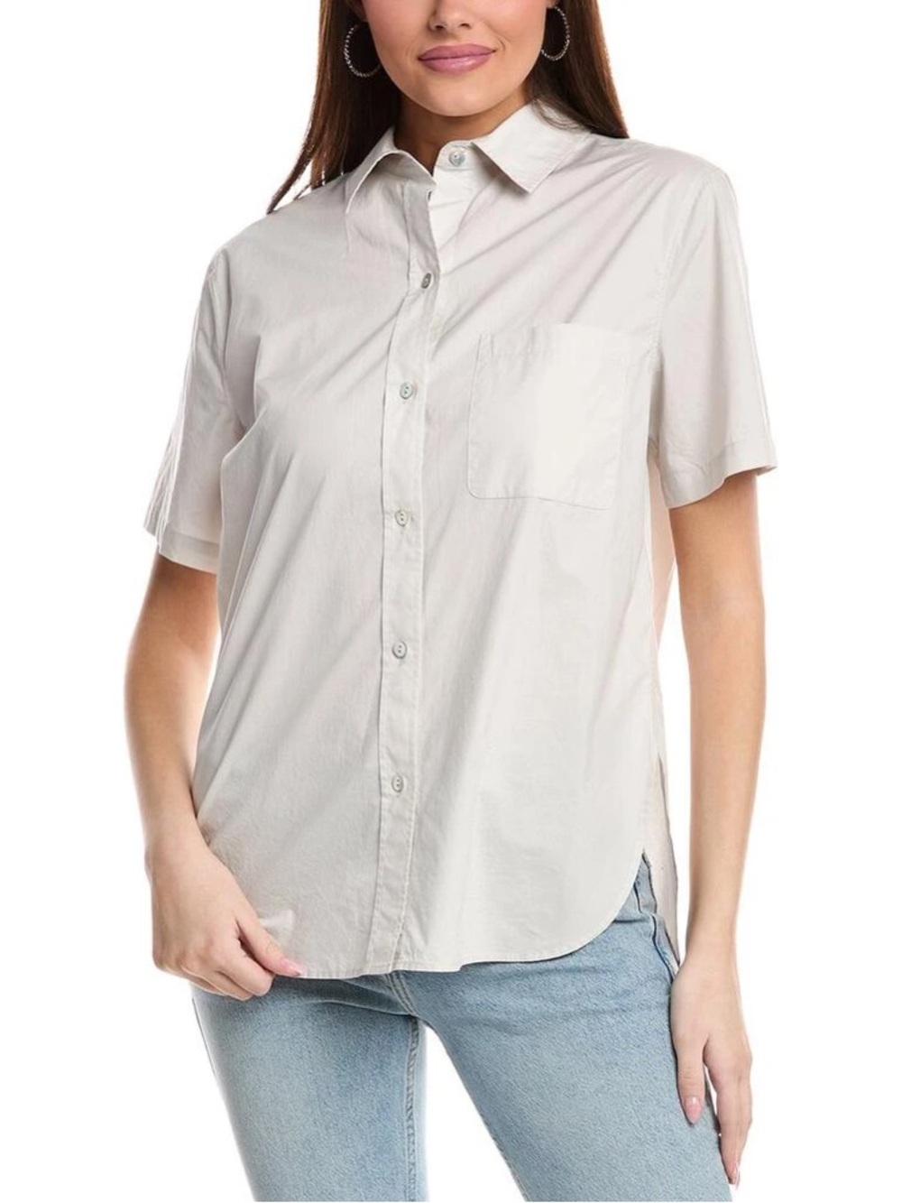 Vince Short-Sleeve CAMP SHIRT 
Button-Down Shirt in Light Cream